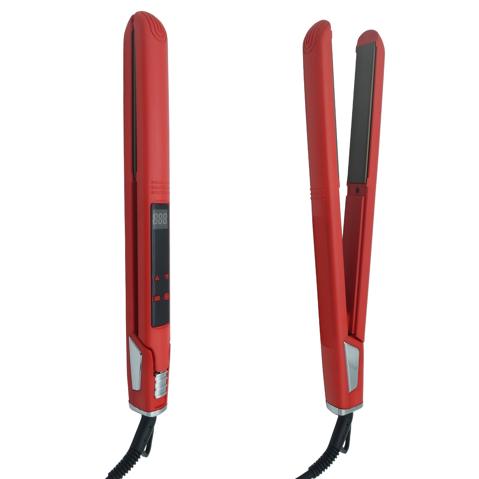 Professional Salon Hair Straightener & Curler - 265°F-450°F High-Temperature Flat Iron with LCD Display, 2-in-1 Dual Function, Titanium Ceramic Technology, Ideal for Home & Commercial Use, Ergonomic Handle, Compatible with