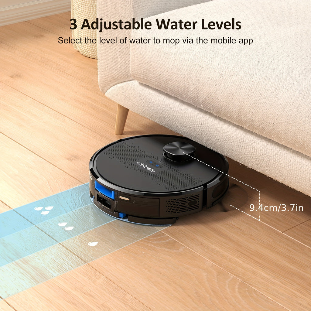 Robot Vacuum Cleaner And Mop Combo 4000Pa, Lubluelu SL61D Robotic Vacuum, 150Mins Max, 55dB, 10 No-Go Zones For Pet Hair Carpets Floor