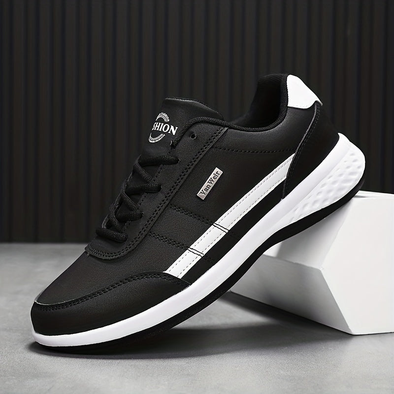 VanWeir Lightweight Men'S Shoes - Navy Blue & White, Stable Lace-Up Sneakers with MD/TPR Sole, Breathable Fabric Lining for Outdoor Sports, Hiking & Casual Wear