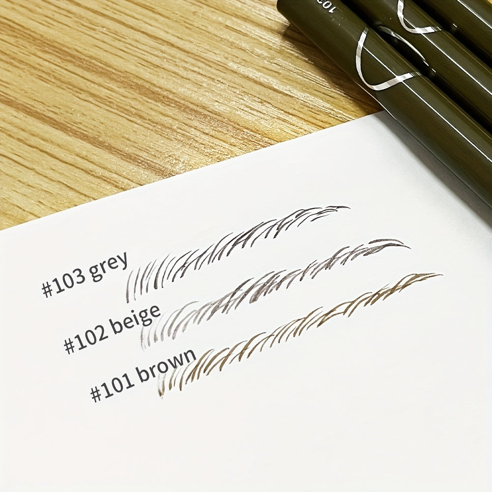 Ultra-Fine 0.008mm Waterproof Eyebrow Pen - Long-Lasting, Sweatproof, Smudge-Free Microblading Liquid Eyeliner with 2-in-1 Design for Precise, Natural-Looking Brows and Lashes - Professional, Easy-to-Use Makeup Essential