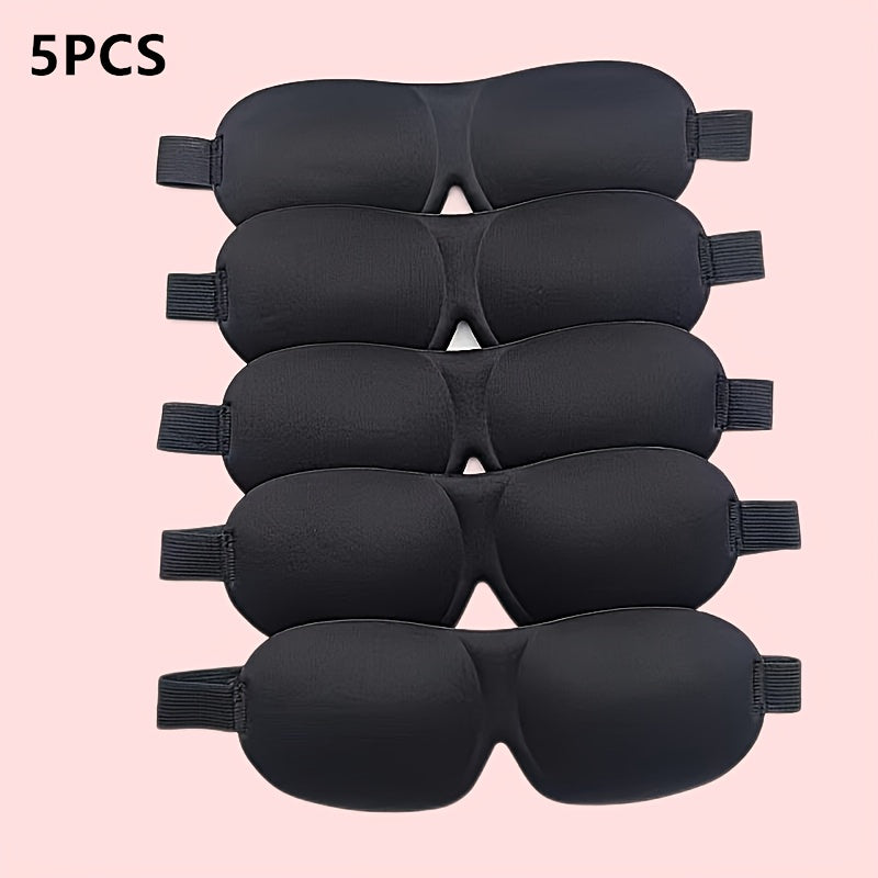 Sleep Pure Black 3D Three-dimensional Light Blocking Eye Mask 1pc, 3pcs, 5pcs, 10pcs