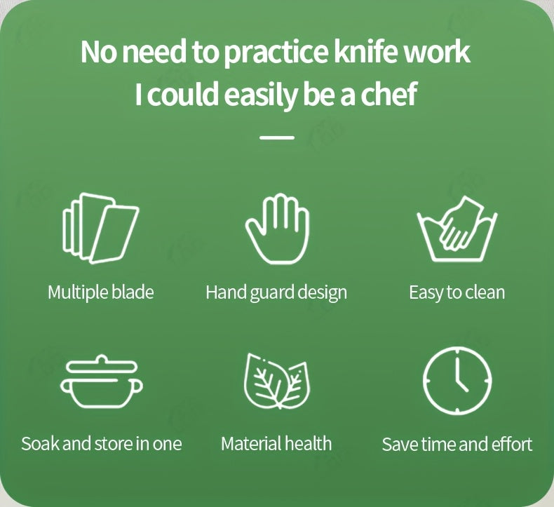 LDQ 12-in-1 Manual Vegetable Chopper & Food Processor - Heavy-Duty BPA-Free Multi-Functional Slicer/Shredder/Grater with Lock, Lever & Container for Carrots, Potatoes, Onions, Cucumbers, Radishes - Compact Kitchen