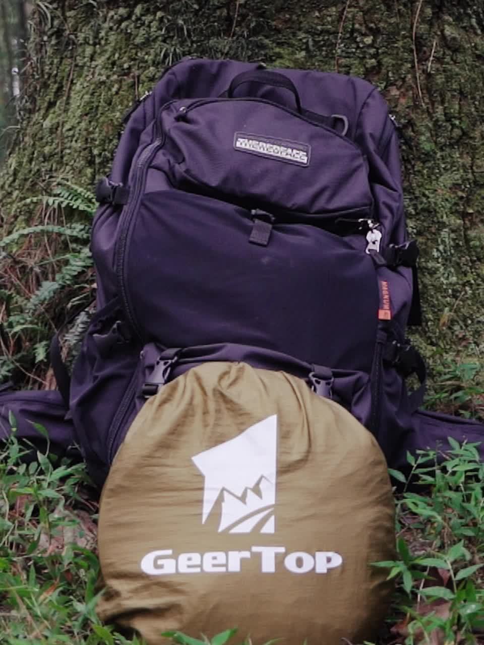 GEERTOP 3in 1 Outdoor Hammock with Mosquito Net Sun Shelter Rainfly, Double Sleep Rest Camping Hammock for Backpacking Travel Garden Park