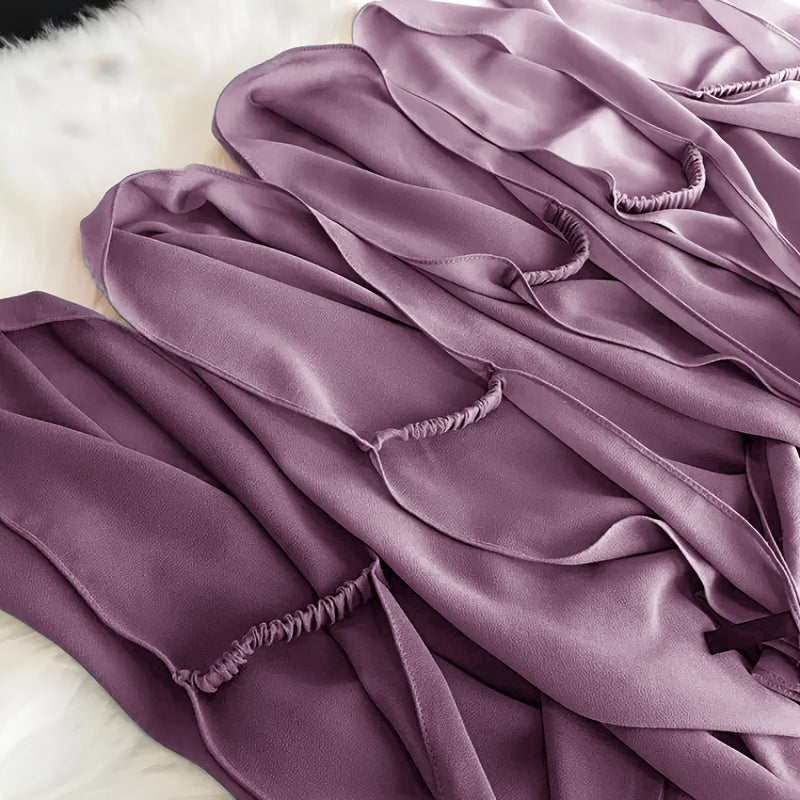 Solid Color Chiffon Scarf Women's Instant Hijab Long Shawl Scarf Lightweight Hair Sleeping Wrap
