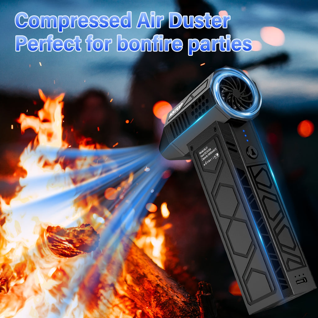Rechargeable Compressed Air Duster with High-Speed Turbo Fan - 10000mAh Lithium Battery - Multi-Scene Powerful Cleaning Blower for Electronics, Car, Home, Office - USB Charged, Portable Handheld Dust Remover