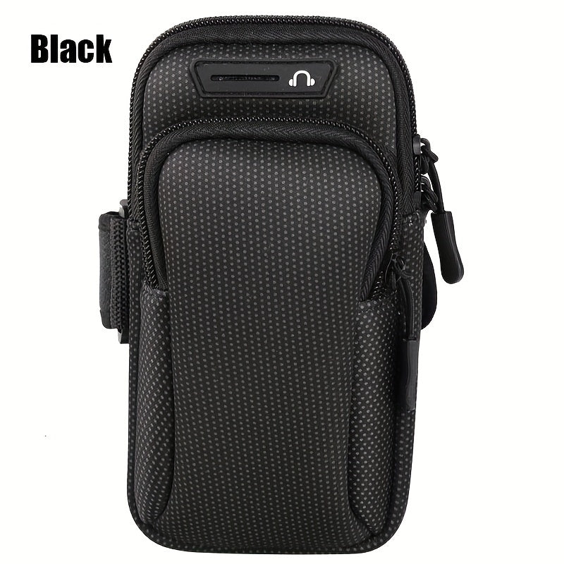 Ultra Slim Case Multi-Functional Universal Double Layer Zipper Sport Arm Case Phone Bag For Most Mobile Phones/earphones/small Charging Treasures/cosmetics/keys
