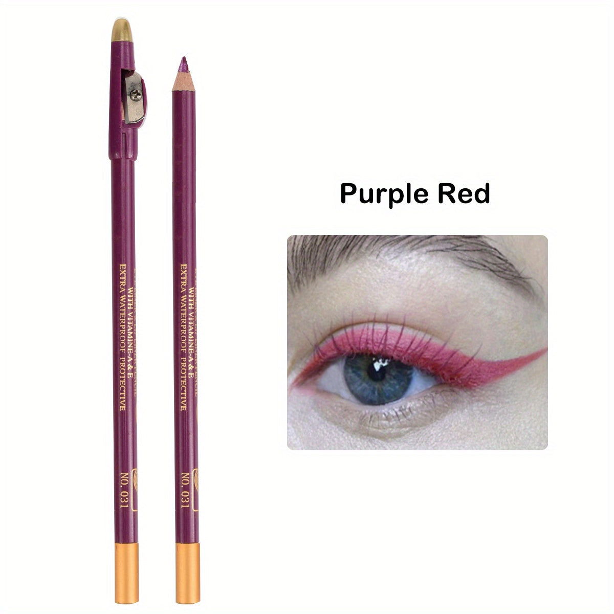 Wooden Makeup Pen With Pencil Sharpener Black Pearlescent White Multi-color Lip Liner Eyeliner Lying Silkworm Eyebrow Pencil Multi-purpose Makeup Tool Valentine's Day Gifts