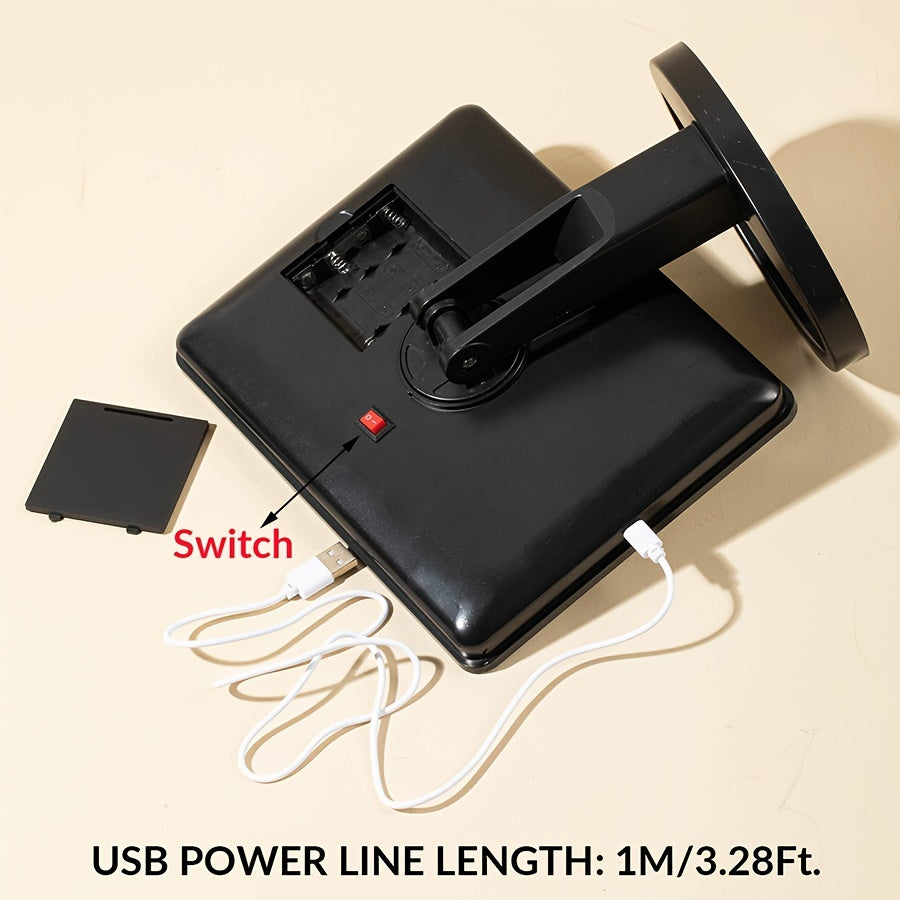 1PC Rotating Touch Screen Makeup Mirror with 16LED Lights - 3-Speed Adjustable Brightness, USB/Battery Dual Power, Portable Vanity Mirror for Bedroom, Dormitory, and Travel