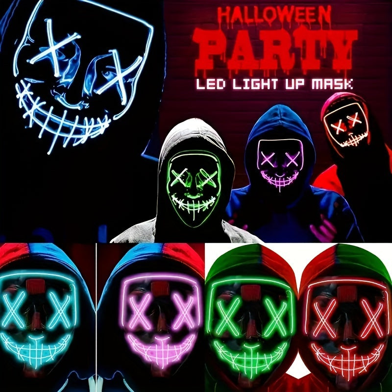 Halloween Light Mask LED Full Face Mask, Clown Glow Mask For Adult, For Christmas, Halloween, Thanksgiving