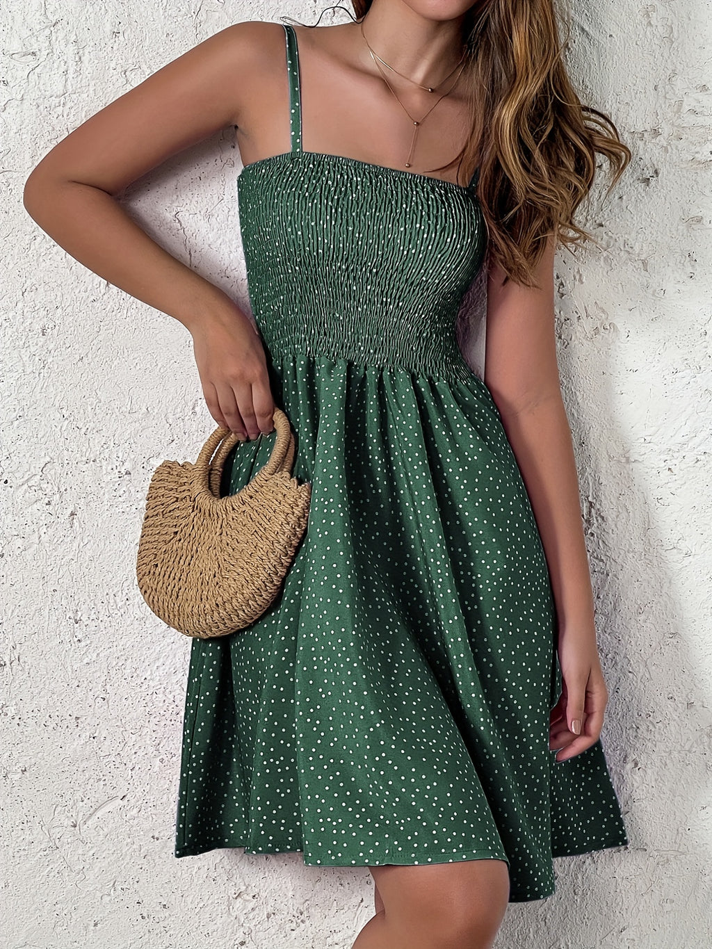 [Summer Cami Dress] Summer Backless Polka Dot Cami Dress | Women's Casual Clothing For Spring