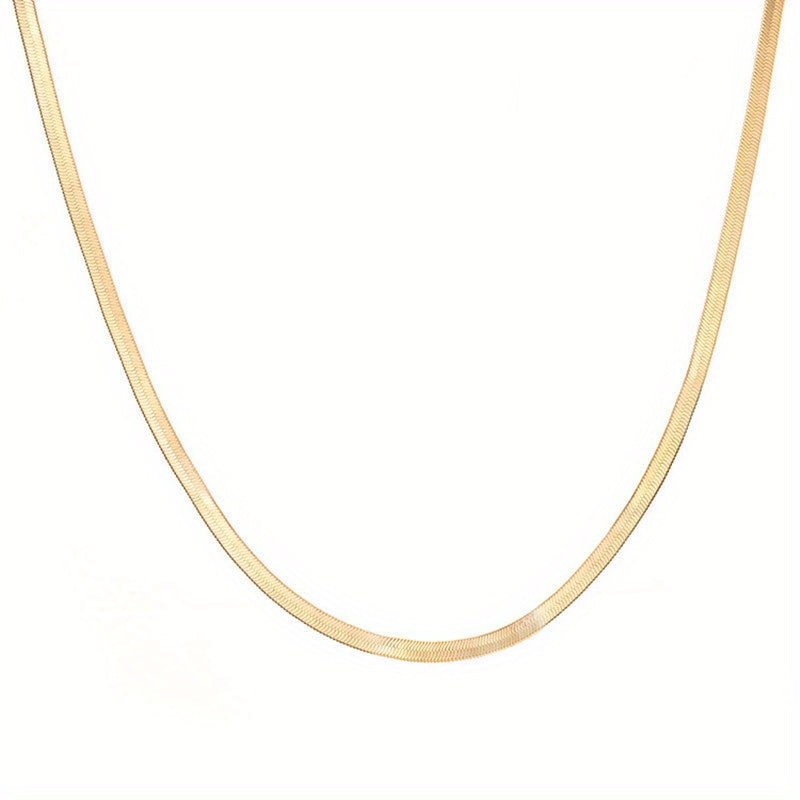 Never Fade Stainless Steel Blade Chain Clavicle Chain Unisex Flat Snake Chain Chain Stainless Steel Couple Chain Extension Chain