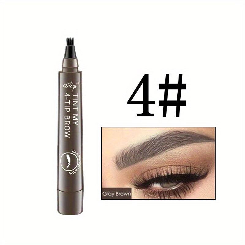 5 Colors Eyebrow Pencil, 4 Split Tip Liquid Eyebrow Pen Beard Filling Pen, Eyebrow Styling Makeup Tool