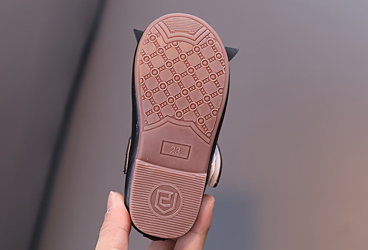 Girls Shoes Mary Jane Flats Soft Sole Non-slip Bow Decor Princess Shoes