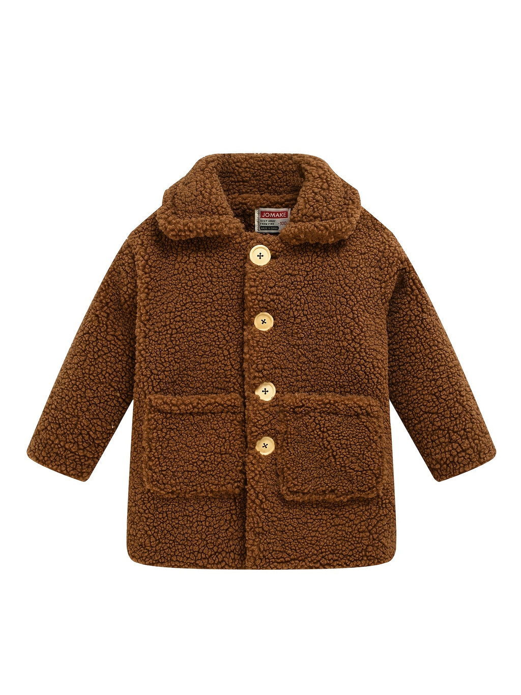 JOMAKE Girls' Winter Coat - Pastel Pink & Ombre Jacket with Button Front Closure, Soft Fleece-Lined Lapel Collar, Non-Stretchy Fabric for Everyday & Formal Events, Long Sleeve Casual Outerwear for School, Travel - Cute Korean