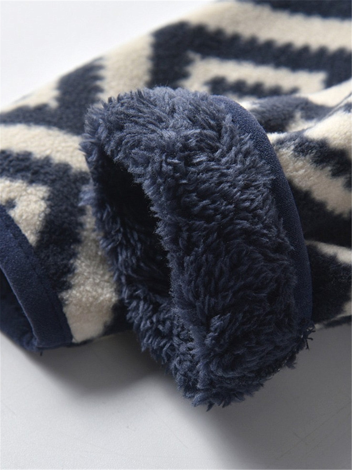 New Boys Vintage Plaid Printed Casual Thickened Warm Stand Collar Zipper Jacket