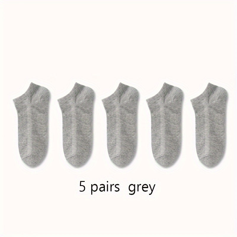 5/10/20 Pairs of Unisex Simple Solid Color Breathable And Comfortable Short Socks, Suitable for All Seasons.