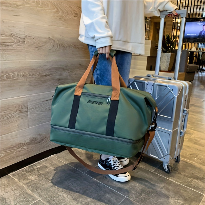 Travel Bag, Luggage Bag, Large Capacity Travel Bag with Wet and Dry Separation, Casual Outdoor Travel Tote, Women'S Fitness Yoga Bag, Weekend Overnight Bag