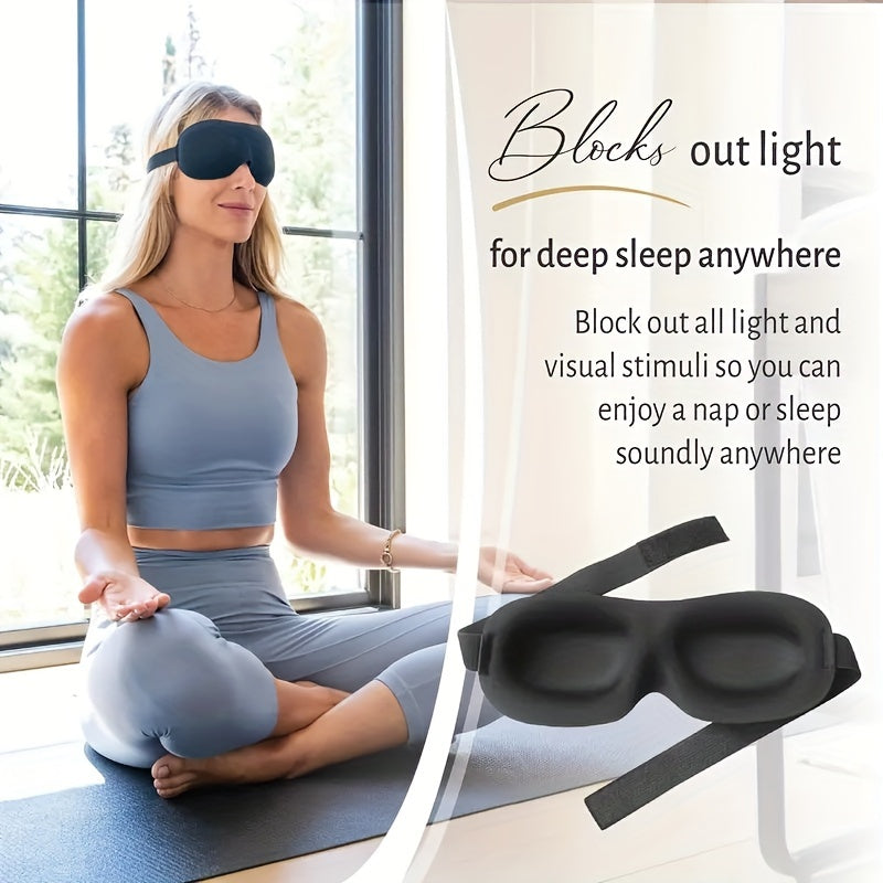 Sleep Pure Black 3D Three-dimensional Light Blocking Eye Mask 1pc, 3pcs, 5pcs, 10pcs