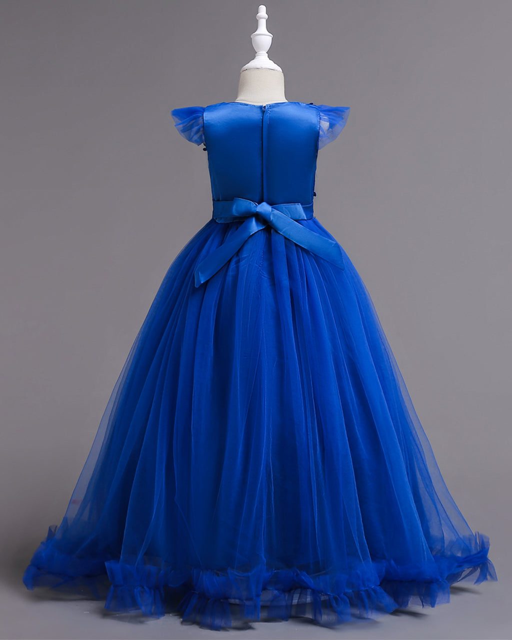 Girls Dresses Floral Lace Princess Dress With Tulle Birthday Party Wedding Sleeveless Pageant Evening Gown