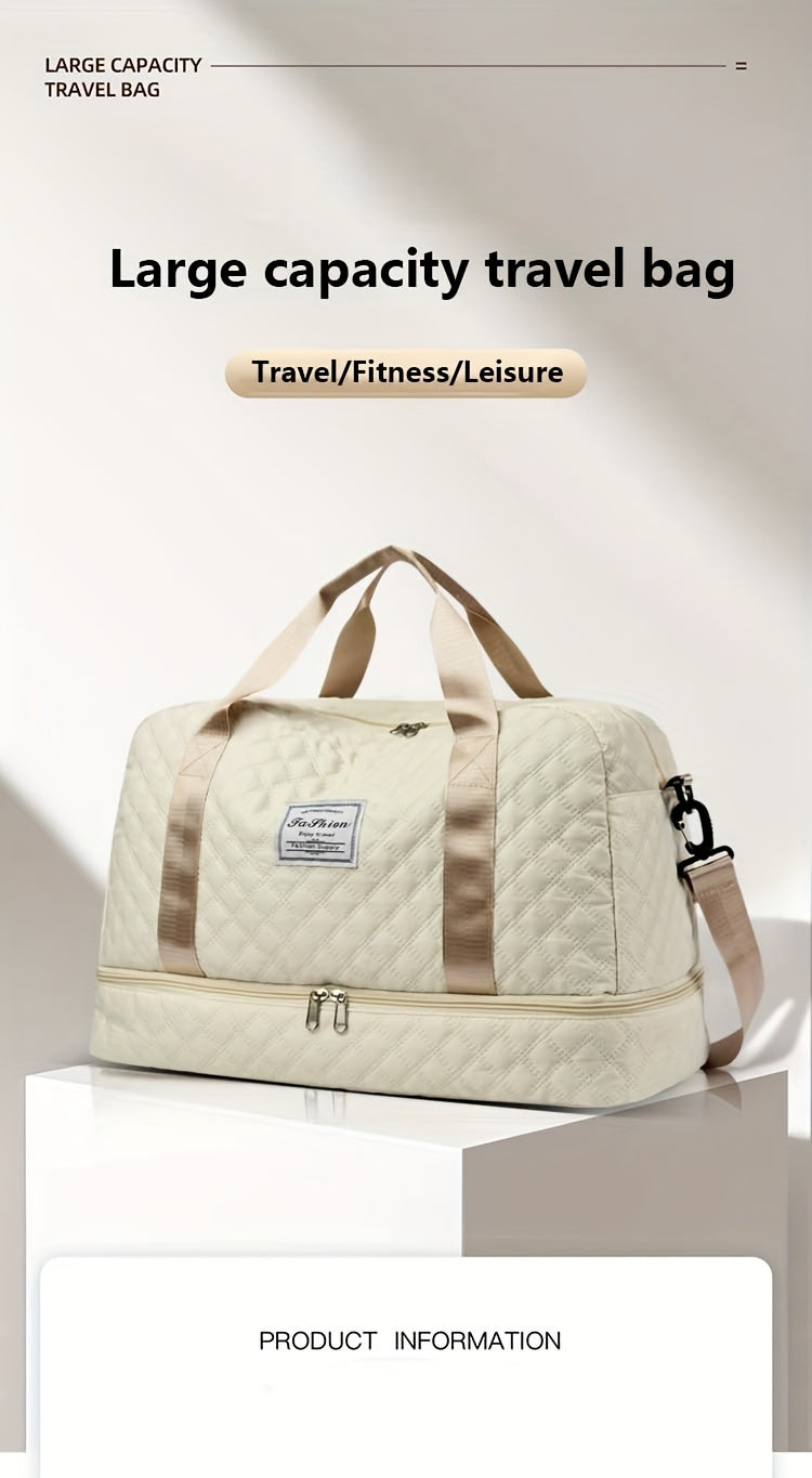 [Luxury Travel Bag] Extra Large Luxury Women's Gym Duffel Travel Bag | Multifunctional with Wet/Dry Separation, Convenient Side Pockets, and Independent Shoe Compartment - Lightweight Maternity Bag Storage Bag for Short Trip