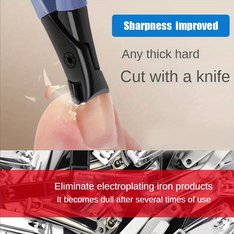 Professional Stainless Steel Nail Clippers With Anti-Splash Cover - Sharp Trimmer For Thick And Wide Nails - Perfect For Men And Seniors