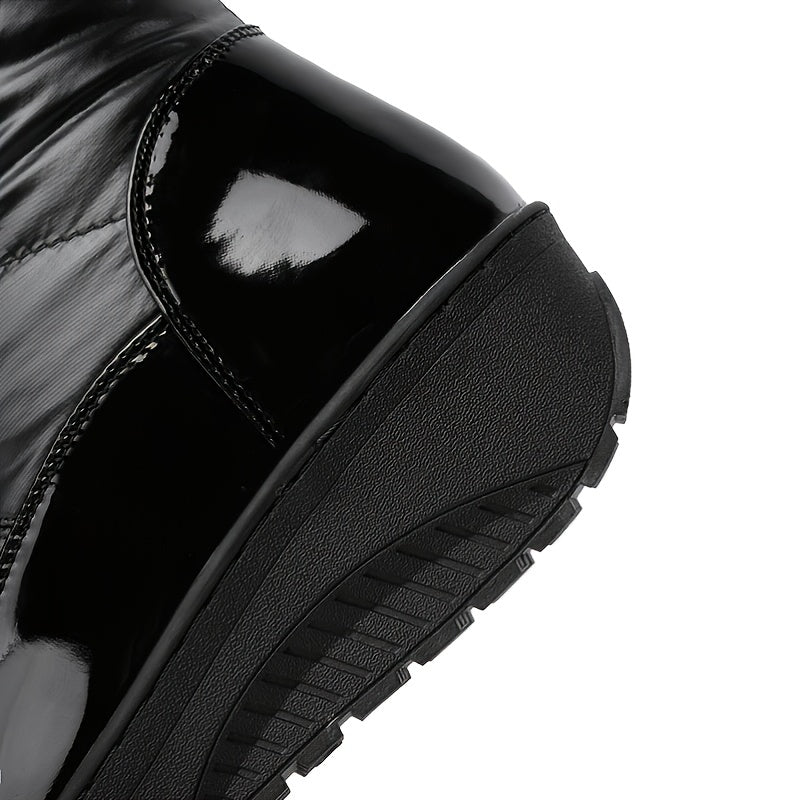 Bow Decor Thermal Lined Snow Boots, Waterproof Non-slip Outdoor Warm Fall Winter Fashion Boots