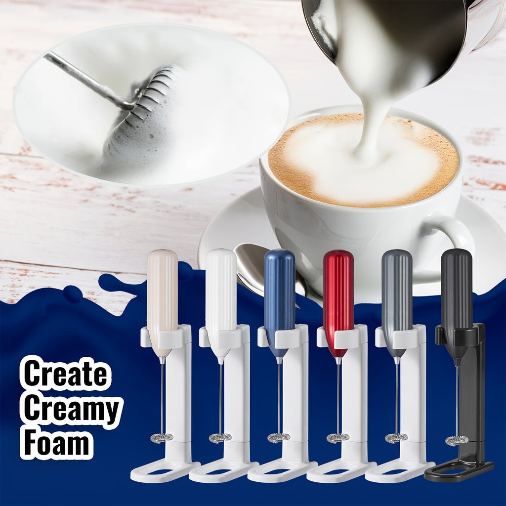 1pc, Lalayuan Powerful Electric Milk Frother, Mini Milk Foamer, Battery Operated (Not Included) Stainless Steel Drink Mixer, Handheld Electric Whisk For Coffee, Latte, Cappuccino, Chocolate, Matcha