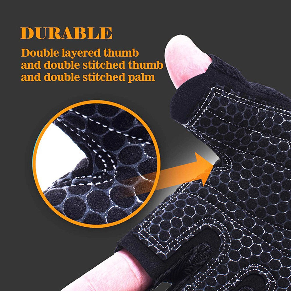 Stay Protected & Comfortable: Half-Finger Fitness Gloves for Men & Women - Breathable Sunshade Sports Gloves for Outdoor Activities!