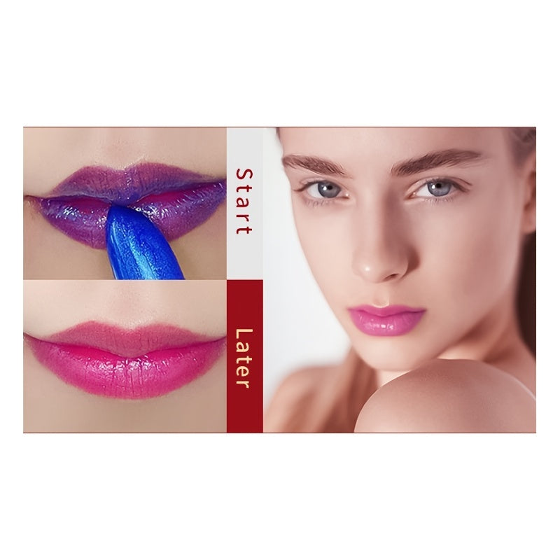 Rose Blue Body Temperature Color Changing Lipstick Non Fade Non-stick Cup Long Lasting Color Rendering Natural Lip Makeup Valentine's Day Gifts Contain Plant Squalane