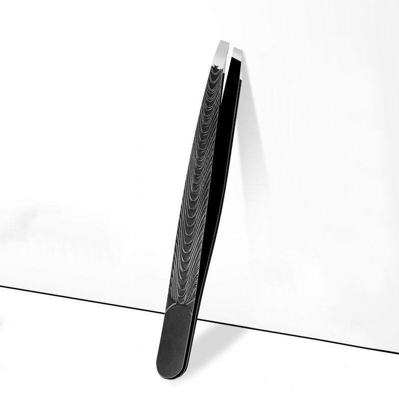 Precision Tweezer Hair Plucker for Men and Women - Slant Tip for Easy Hair and Eyebrow Grooming - Black