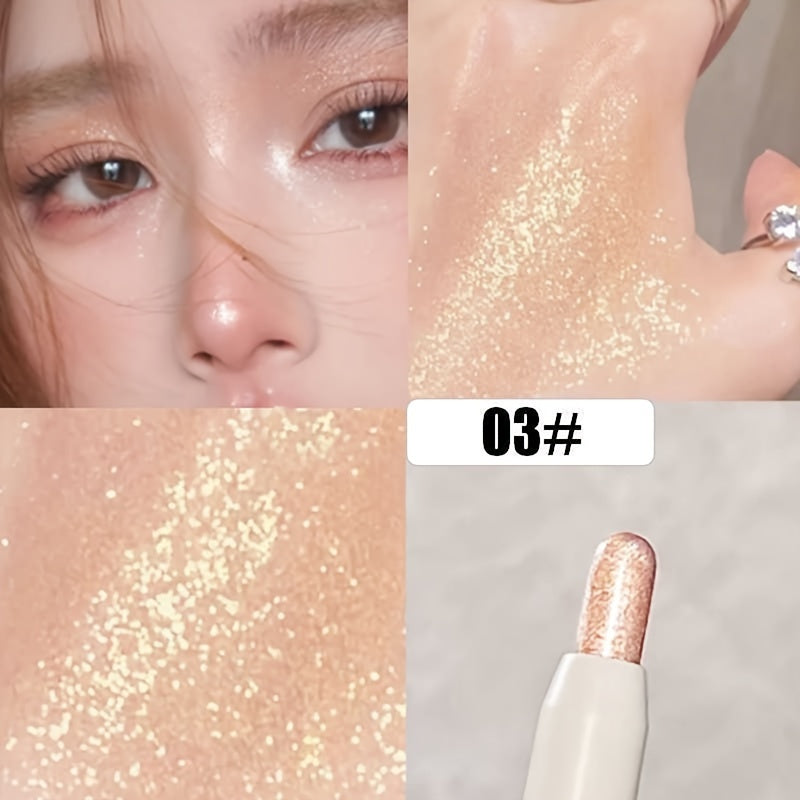 Dazzling Diamond Glitter Eyeliner Pen - Eyeshadow with Liquid Shimmer, Waterproof Highlighter, Nude Makeup, Long-Lasting, Easy to Apply, and Smudge-Proof