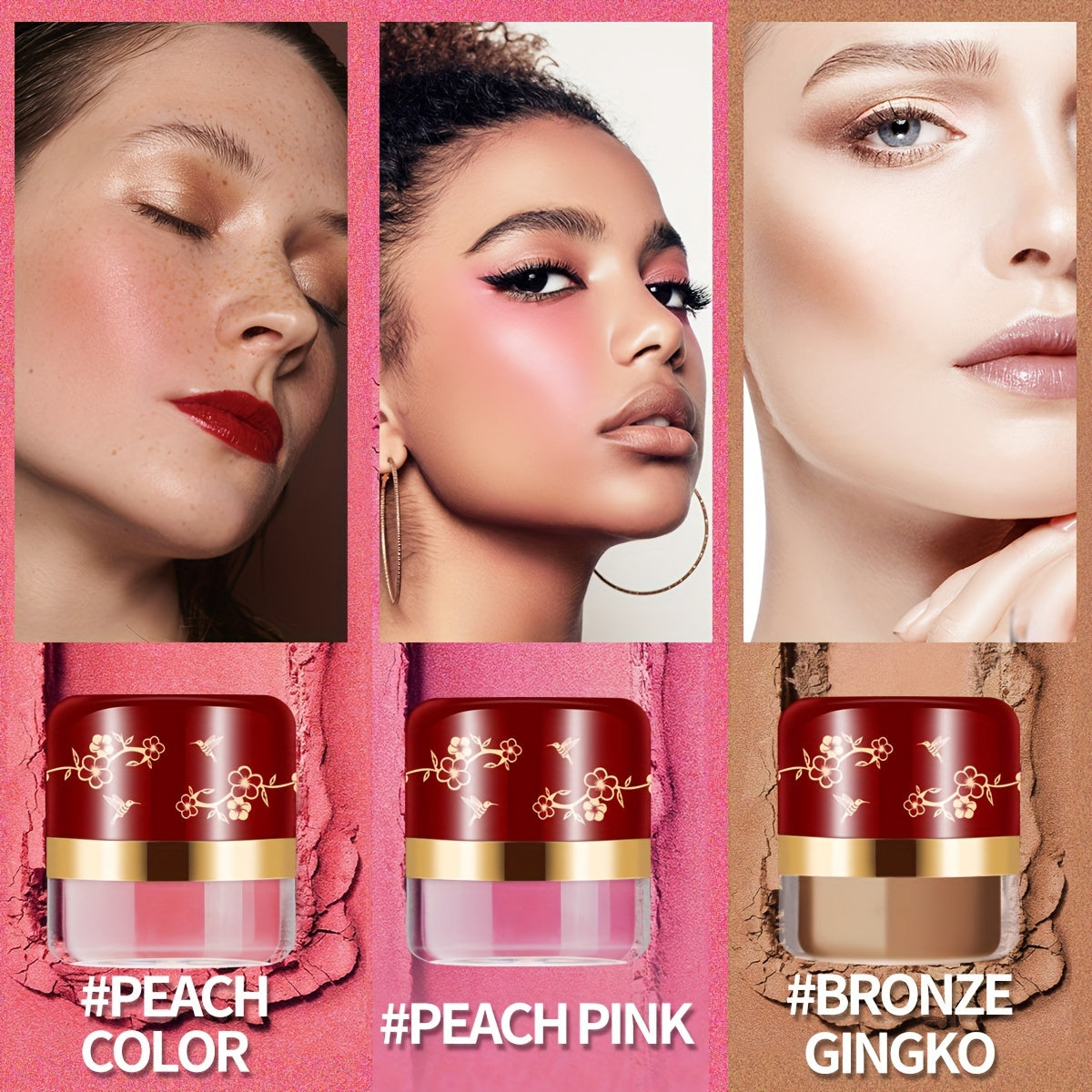 ROUSE Blusher Powder Natural Cheek Rouge Face Powder Nude Makeup Brightening Complexion Repair Moisturizing Nourishing