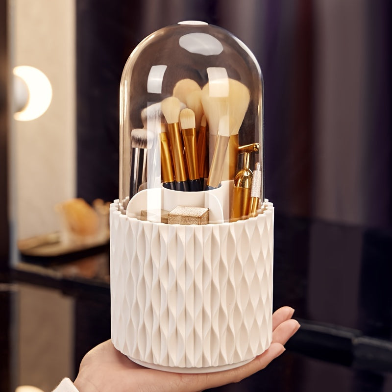 Portable 360° Rotating Makeup Brush Storage Box - Organize and Store Your Cosmetics with Ease Cosmetic Storage Box