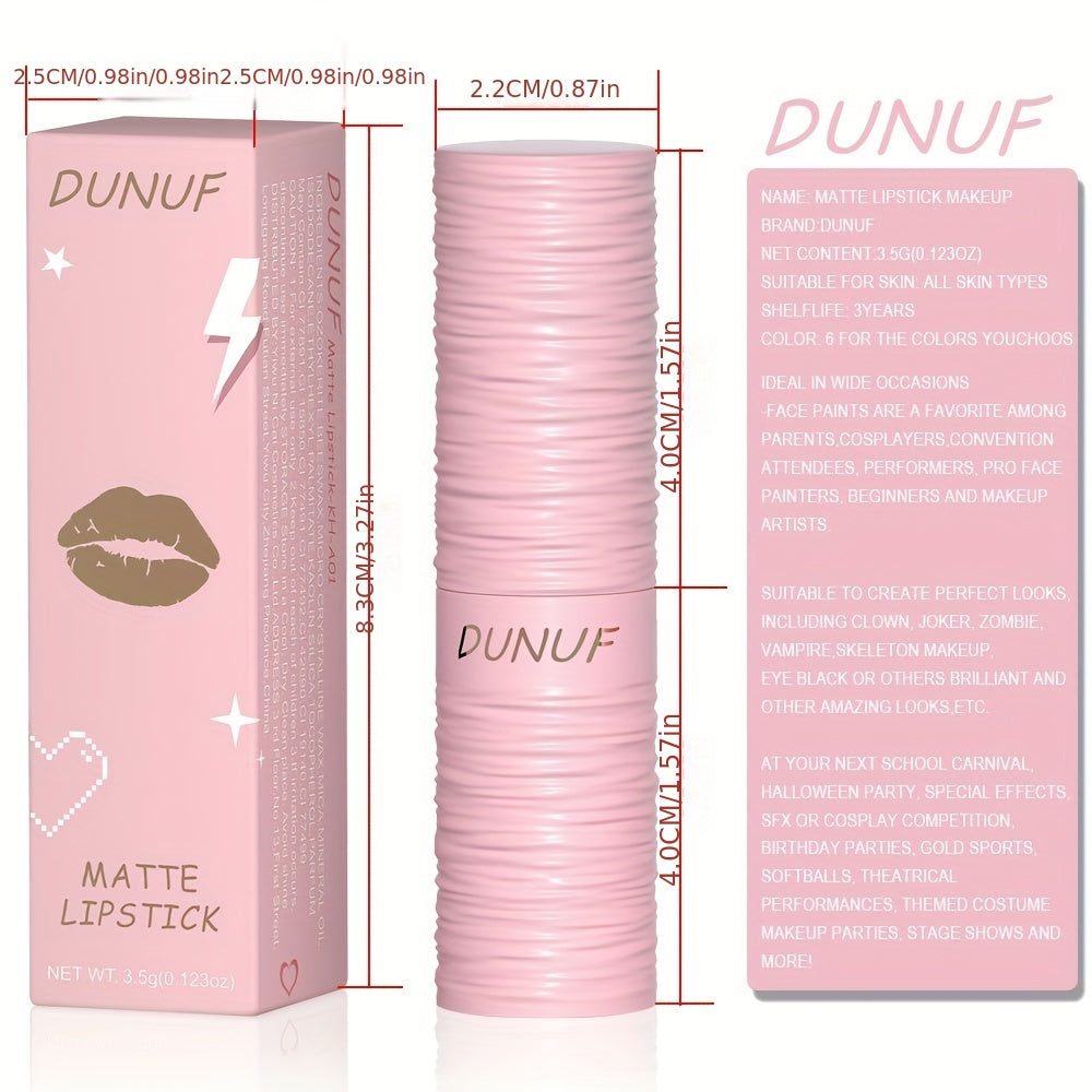 6-Color Matte Face & Body Paint Stick - Vibrant Red, Green, Blue, Black Shades for Creative DIY Makeup, Halloween, Christmas, and Festive Events, Party Face Paint | Vibrant Lip Color | Rich Pigmentation, Makeup Accessories, B