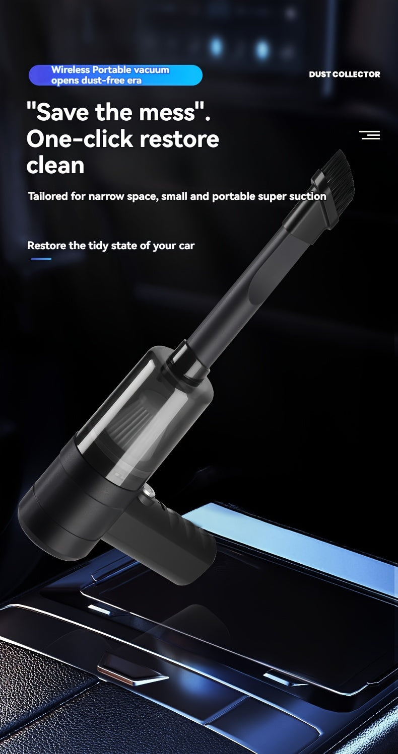 Portable Wireless Car Vacuum Cleaner, Cyclone Inhaled Rechargeable Handheld Vacuum for Home, Office, Car Cleaning