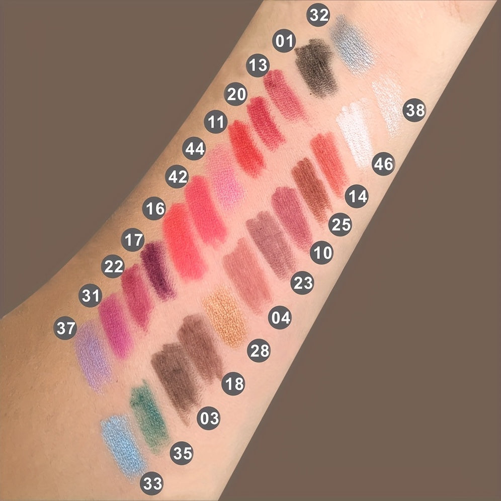 Wooden Makeup Pen With Pencil Sharpener Black Pearlescent White Multi-color Lip Liner Eyeliner Lying Silkworm Eyebrow Pencil Multi-purpose Makeup Tool Valentine's Day Gifts