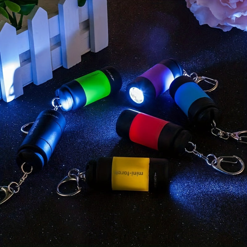 USB Rechargeable Portable Flashlight Keychain Mini Torch Camping Ultra Bright Lamp Outdoor Supplies,  Travel Flashlight, Mini Lantern, Compact Design, Hikers, Outdoor Enthusiasts