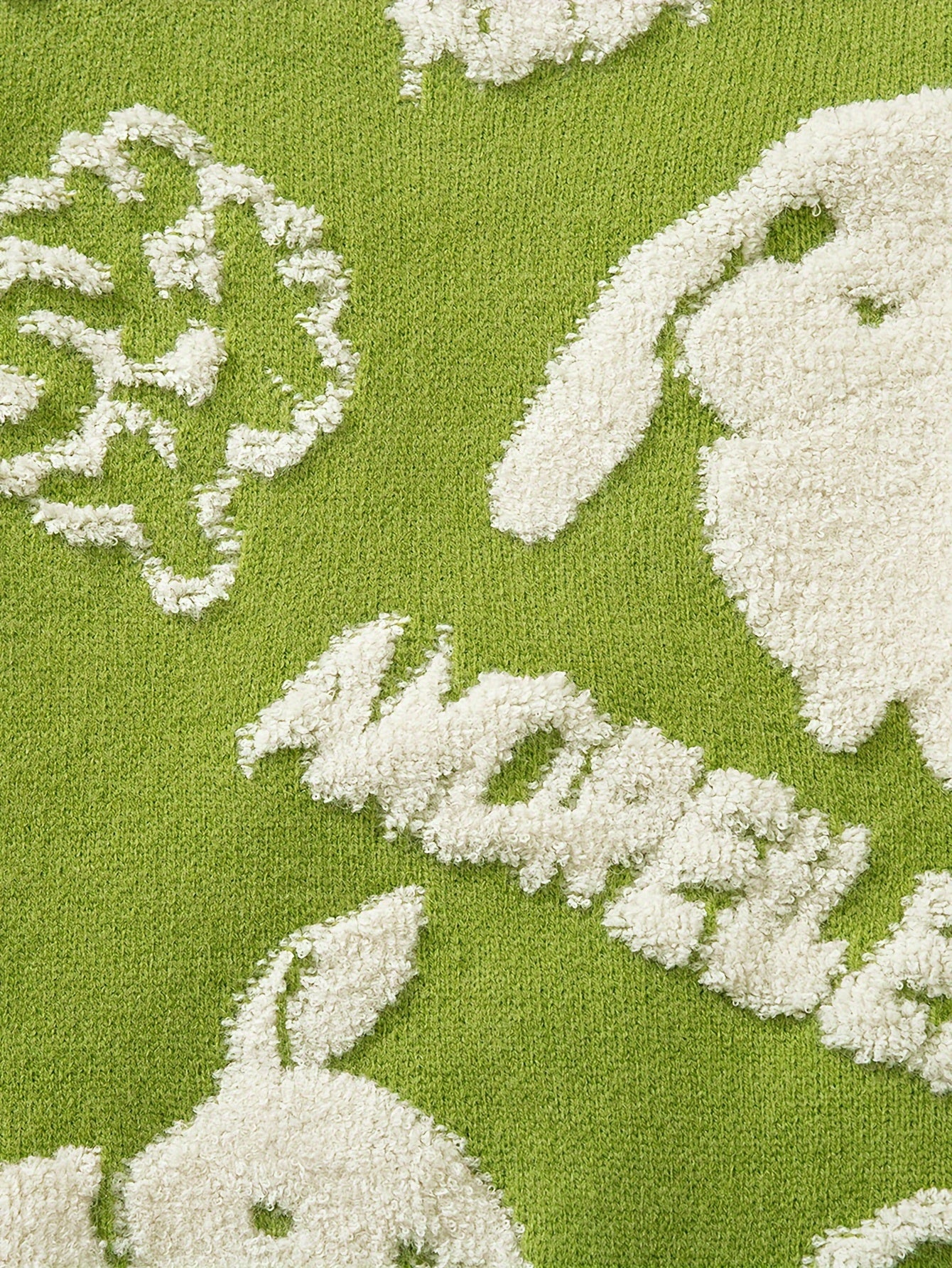 YWFG Cute Knitted Cute Rabbit & Wealth Chenille Embroidery Sweater, Men's Casual Warm Crew Neck Pullover Sweater For Men Fall Winter