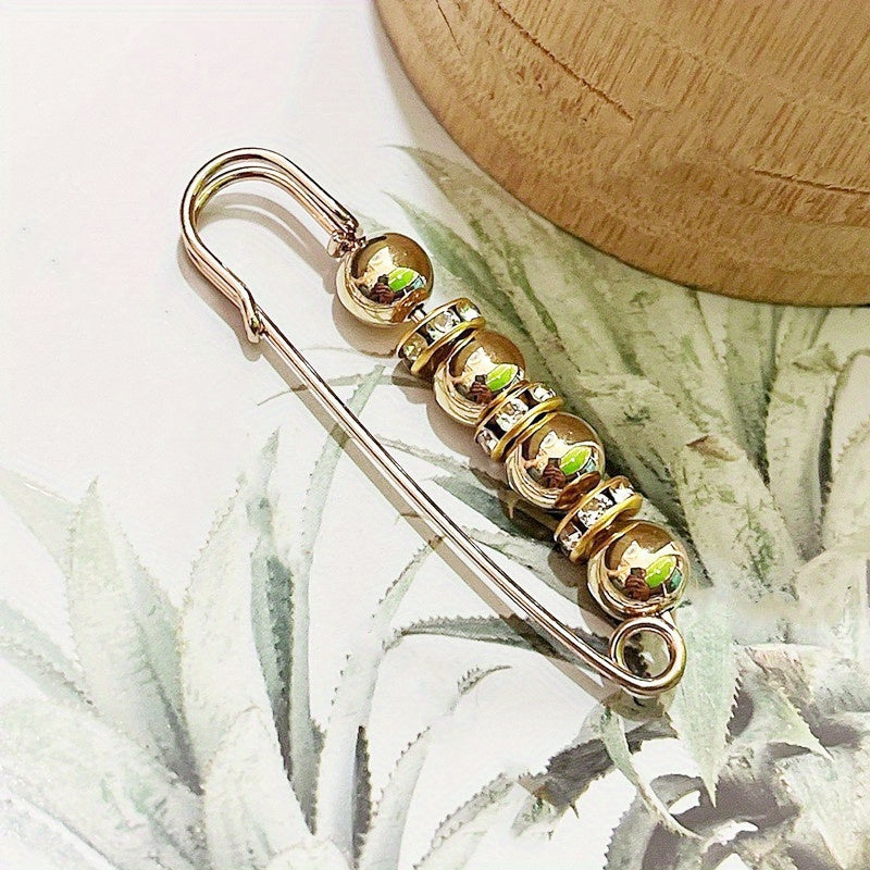 Women's Adjustable Beaded Waist Cinch Belt - Black & White Imitation -like Beads with Golden-Tone Spacers, Handmade-Like Button Closure for Jeans, Dresses, Pants - Waist Trimmer Accessory (Casual/Sweet/Mature Style) - Ideal G