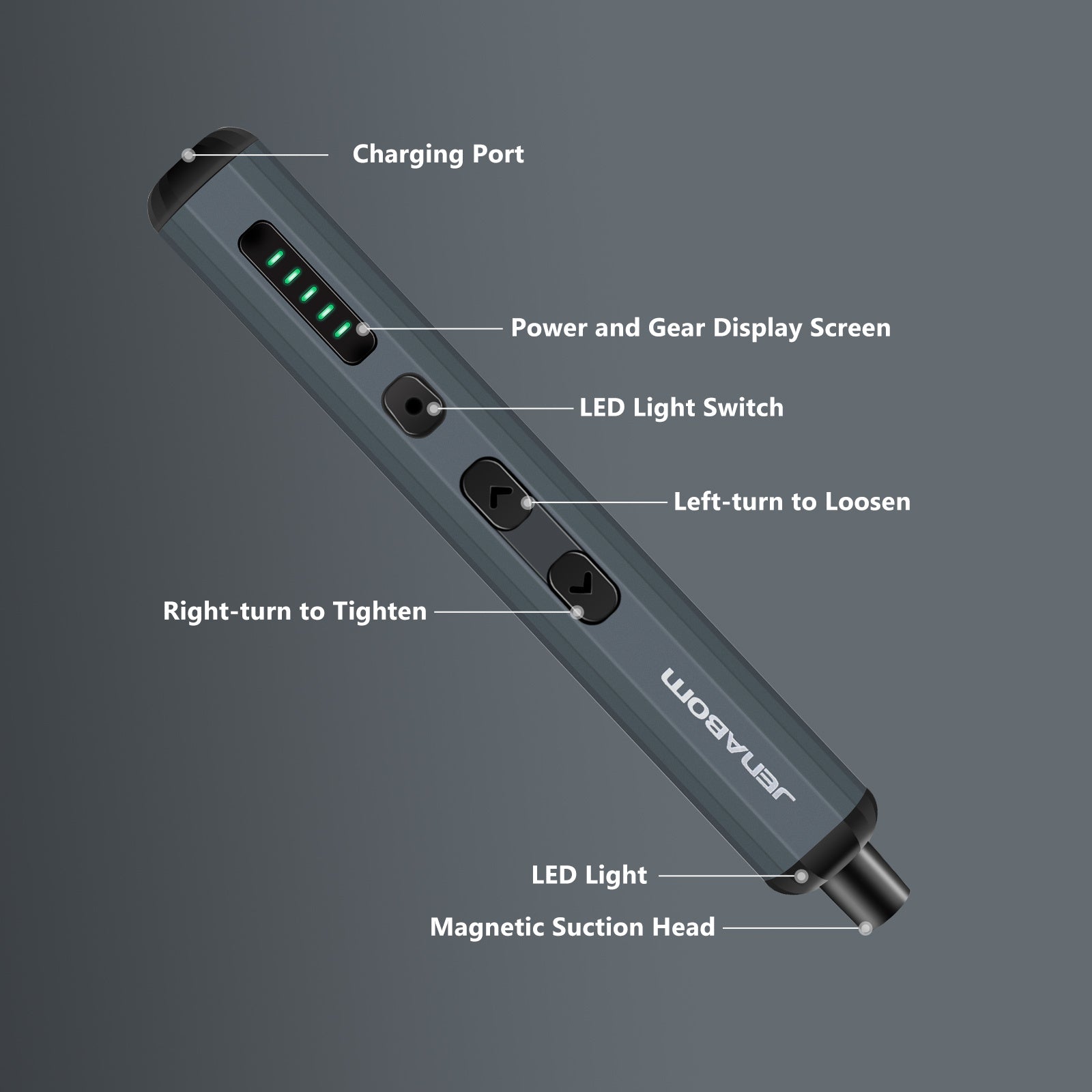 Electric Screwdriver Cordless Rechargeable, Jenabom 68-in-1 Cordless Electric Screwdriver Set With Magnetic Heads, Fast Charging & Usb-powered, Lithium-ion Battery, Ergonomic Grip, Led Work Light, Usb-c Charging Cable & Carry