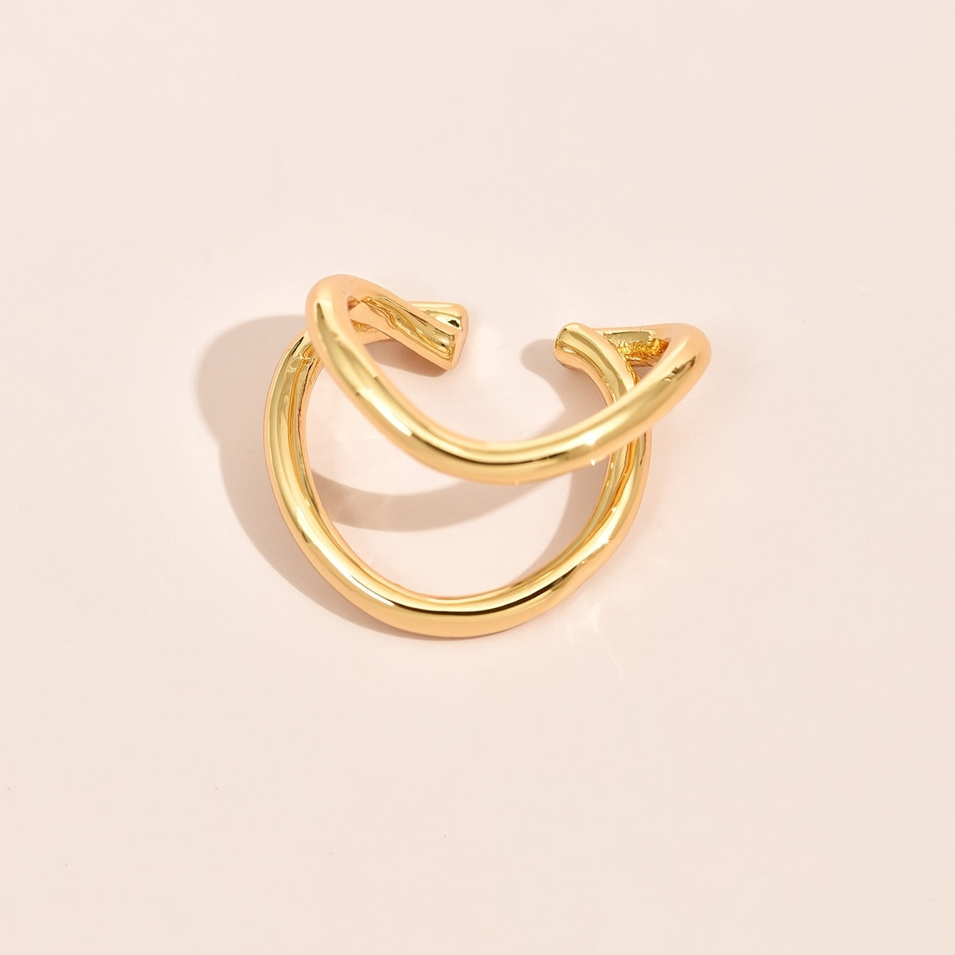 Simple Round Wrap Earrings Ear Clip Double C Cartilage U-Shape Earless No Pierce Earring