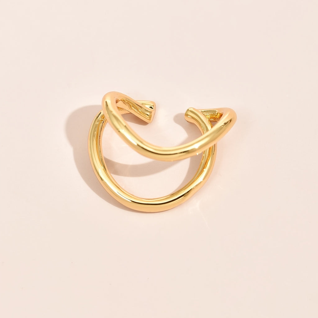 Simple Round Wrap Earrings Ear Clip Double C Cartilage U-Shape Earless No Pierce Earring