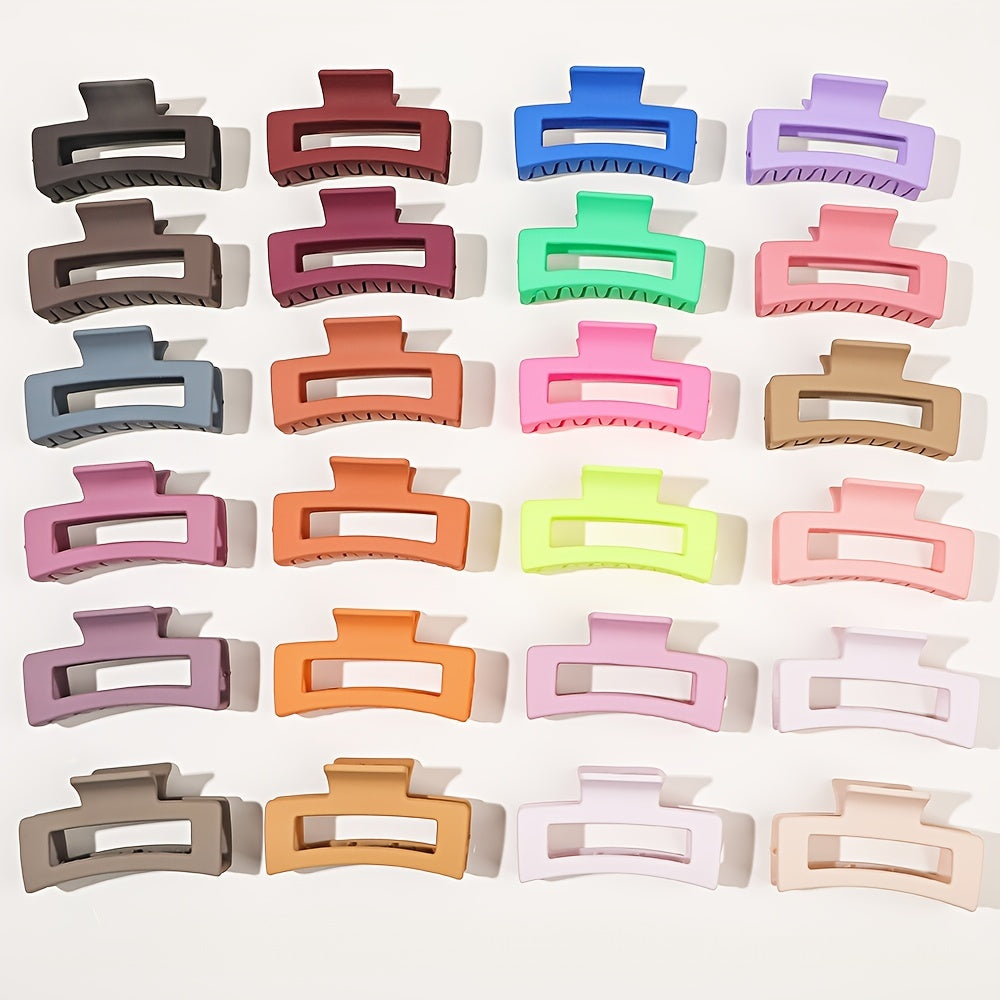 4pcs Strong Hold Hair Claw for Women - Medium Rectangle Clip with Non-Slip Grip for Thick and Thin Hair - Cute and Stylish Jaw Clip for Hair Styling Accessories