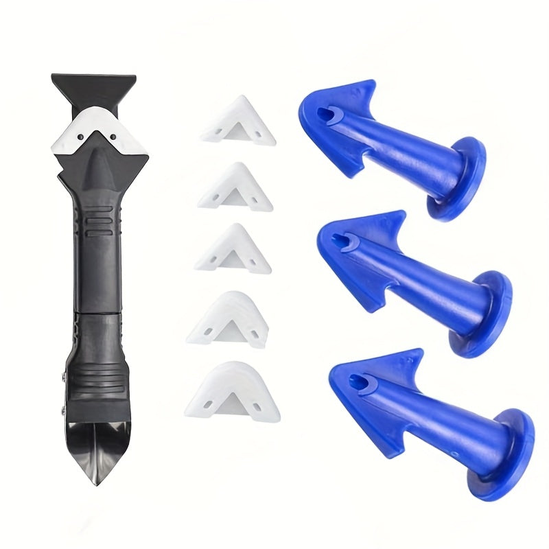 3pcs Silicone Caulk Nozzle Applicator Tools - Durable Plastic, Easy-Grip Handle for Floor Cleaning & Tile Joint Dirt Spatula, Ideal for Epoxy Sealant Application, Perfect Christmas & New Year Gift, Caulk Removal Tool
