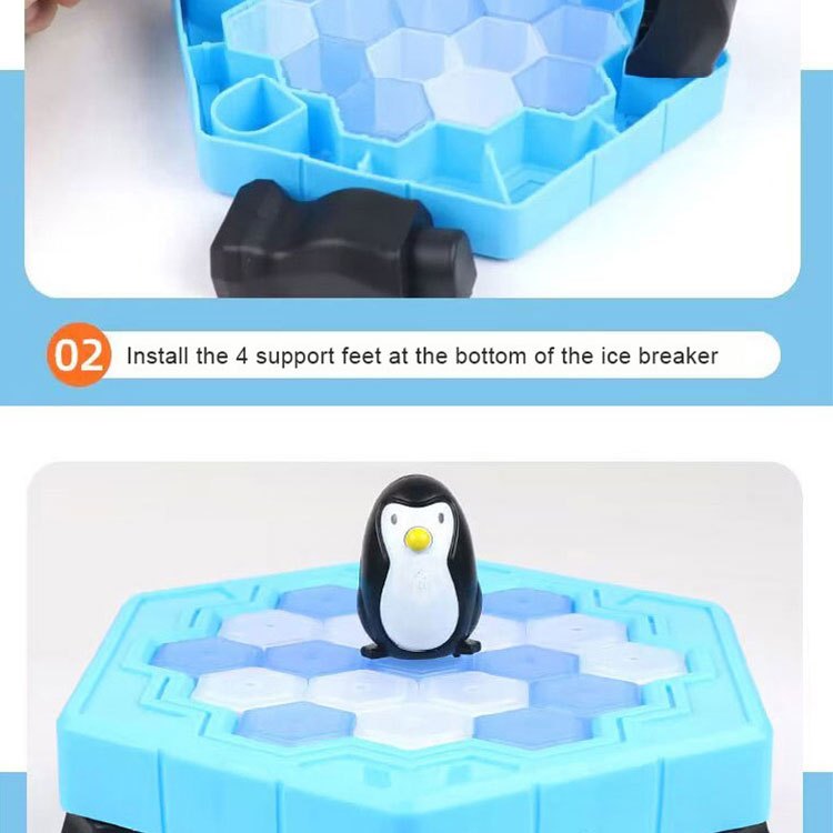Save the Penguins Family Game - Interactive Ice Knocking Board Toy with Colorful & White Plastic Pieces, Educational STEM Fun for Youngsters