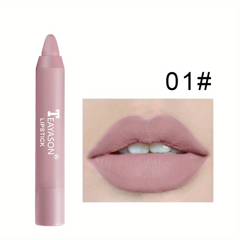 12 Colors Matte Moisturizing Lipstick Crayons - Vibrant Lipstick for Smooth, Long-Lasting, Waterproof Finish - Perfect Valentine's Day Gift for Her