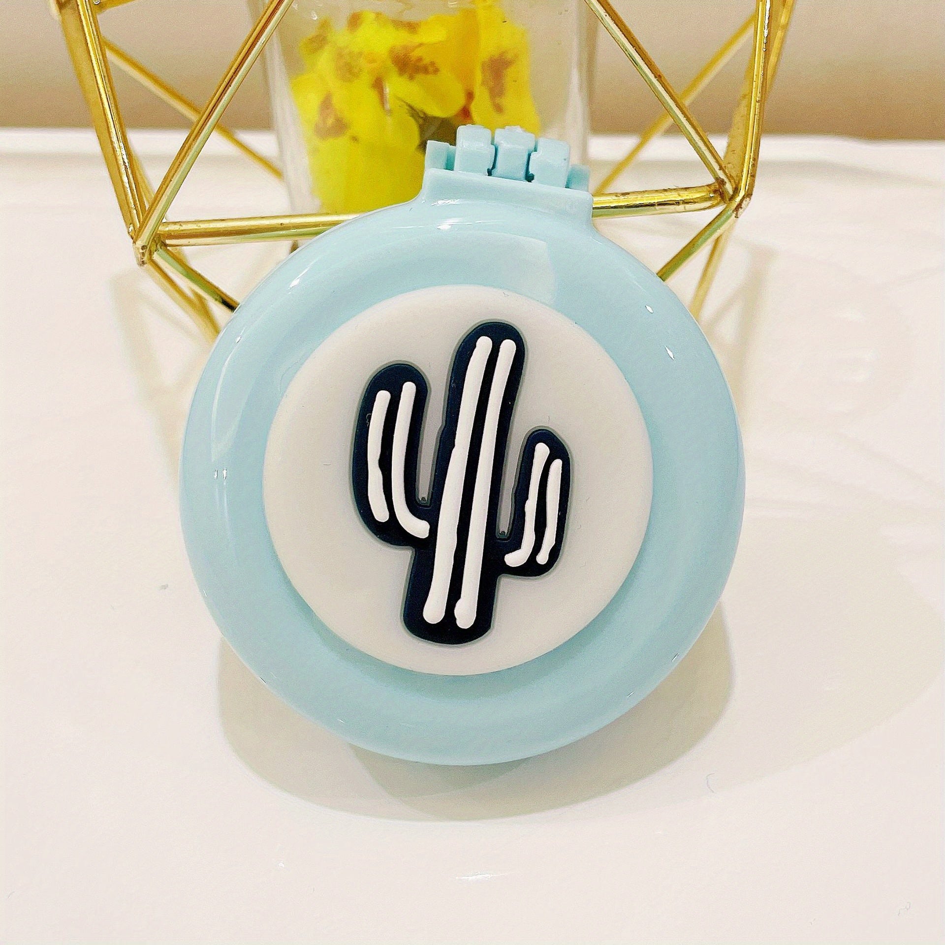 1pc Portable Folding Comb with Makeup Mirror - Air Cushion Massage Hair Brush for Normal Hair - Travel Pocket Mini Hair Brush Essentials for Women