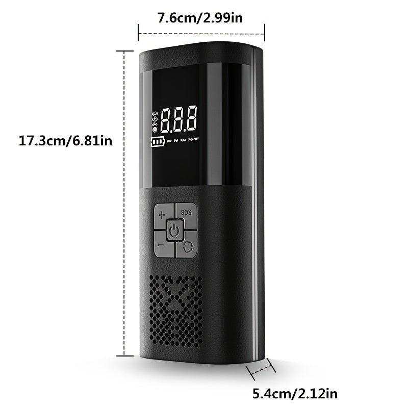 Portable Air Compressor Tire Inflator, 150PSI Car Tire Pump with Pressure Gauge, LED Light And 3X Faster Single-Button Smart Wireless Tire Pump for Cars, Motorcycles