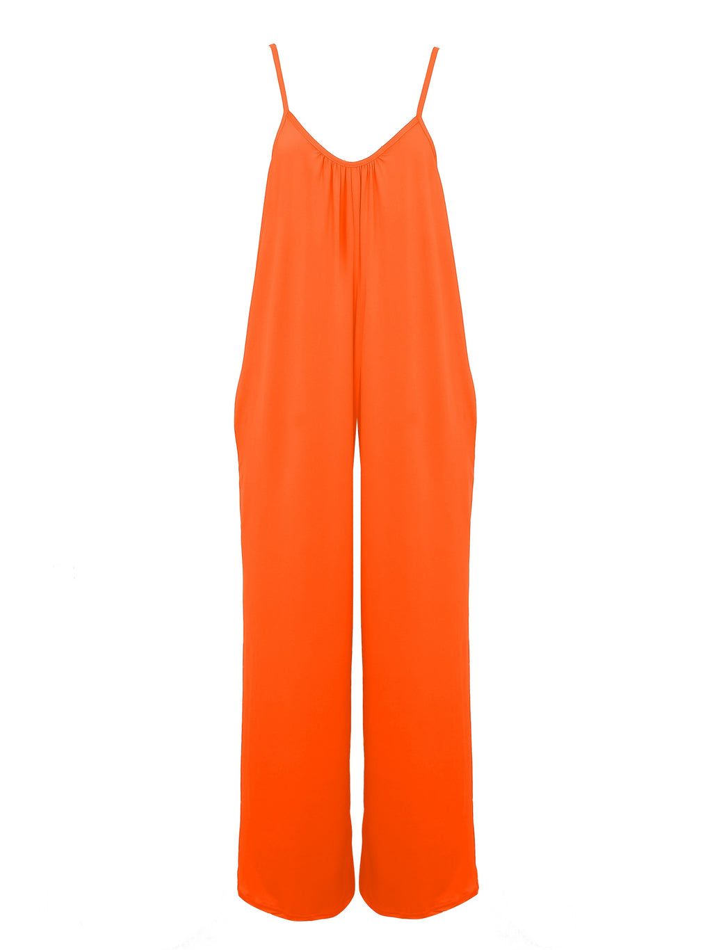 Women'S Light Blue Sleeveless Jumpsuit with Pockets - Casual Polyester Knit Fabric, V-Neck, Summer 2023, Beach Coverup, Beach Coverup Jumpsuit | Casual Style Jumpsuit | Knit Construction