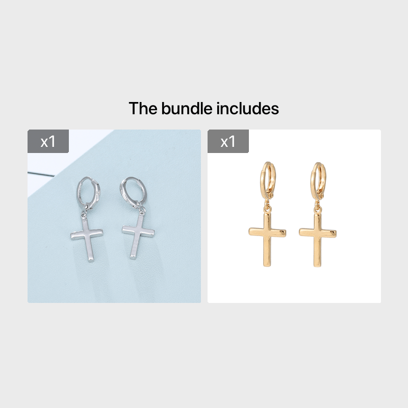 Elegant 18K Golden Plated Cross Dangle Earrings - Vintage Style, Daily Occasion, Copper Base, Perfect for Parties and Everyday Wear, Everyday Earrings|Vintageinspired Design|Goldtone Earrings